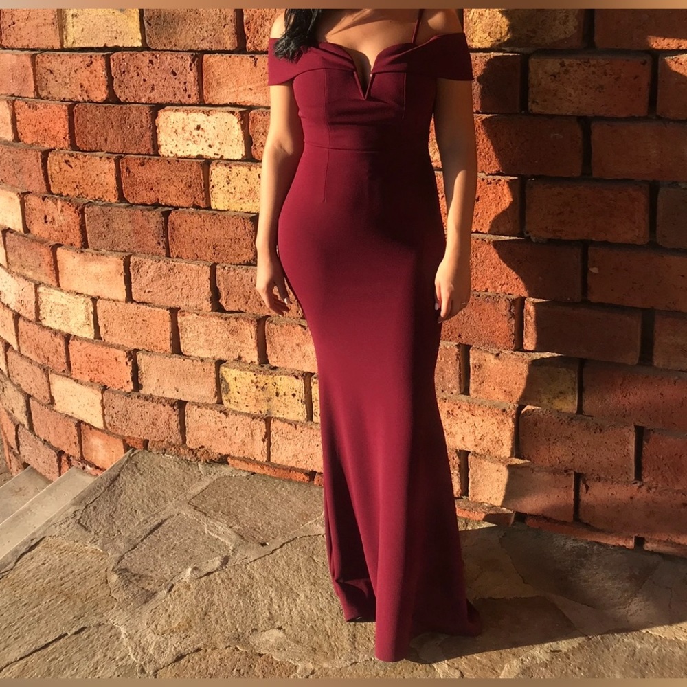 Burgundy long formal dress
